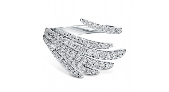 an asymmetrical diamond fashion ring by Hearts On Fire